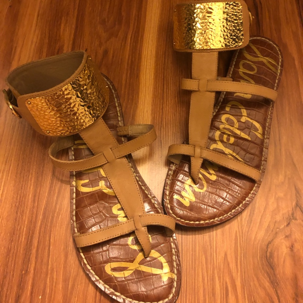 Sam Edelman Gold and Nude Sandals